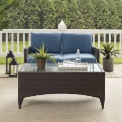 Kiawah 2pc Wicker Patio Seating Set - Blue - Crosley 17 Kiawah 2pc Wicker Patio Seating Set - Blue - Crosley -Sunnydaze Decor Store GUEST 40131ad3 0033 4231 a921 cc701aa0bee9