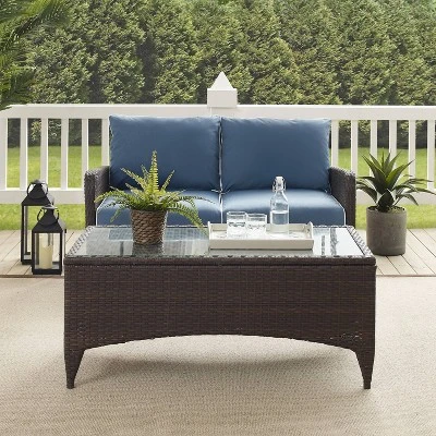 Kiawah 2pc Wicker Patio Seating Set - Blue - Crosley 7 Kiawah 2pc Wicker Patio Seating Set - Blue - Crosley - Image 5