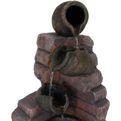 Sunnydaze Decor Sunnydaze Outdoor Polyresin Crumbling Bricks And Pots Solar Cascading Water Fountain With LED Lights And Battery Backup - 27" -Sunnydaze Decor Store GUEST 4020b97a c9b3 40f4 a9c9 9012d0bb9e0b