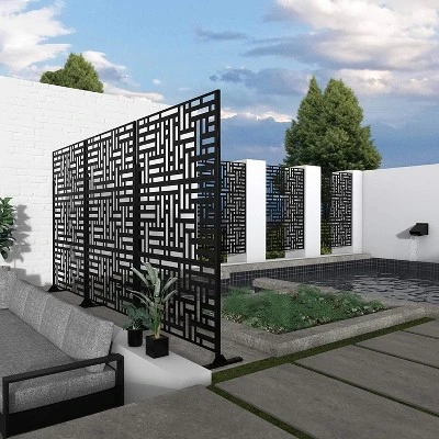 NewTown Decorative Privacy Screen Outdoor Divider With Stand, Featuring Precise Laser Cut,Metal Material-The Pop Home 7 NewTown Decorative Privacy Screen Outdoor Divider With Stand, Featuring Precise Laser Cut,Metal Material-The Pop Home - Image 5