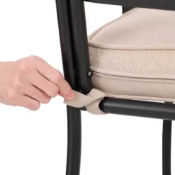 7pc Outdoor Dining Set With 6 Chairs With Seat & Back Cushions & Metal Rectangle Table With Umbrella Hole - Captiva Designs -Sunnydaze Decor Store GUEST 40ac6924 30a3 4cab 9ae8 79bfef920a0a