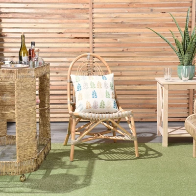 18"x18" Reversible Indoor/Outdoor Leaves And Chevron Print Square Throw Pillow - Mina Victory 7 18"x18" Reversible Indoor/Outdoor Leaves And Chevron Print Square Throw Pillow - Mina Victory - Image 5