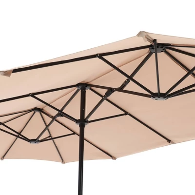 13' X 6.5' Rectangular Outdoor Patio Market Umbrella - Captiva Designs 4 13' X 6.5' Rectangular Outdoor Patio Market Umbrella - Captiva Designs - Image 2