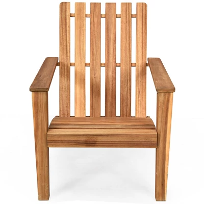 Costway Patio Acacia Wood Adirondack Chair Lounge Armchair Durable Outdoor Garden Yard 11 Costway Patio Acacia Wood Adirondack Chair Lounge Armchair Durable Outdoor Garden Yard - Image 9