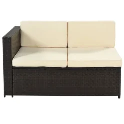 9pc Wicker Patio Sectional Seating Set With Cushions - Beige - GODEER -Sunnydaze Decor Store GUEST 41b9088e 4d48 4942 aee6 36585aaa2c8b