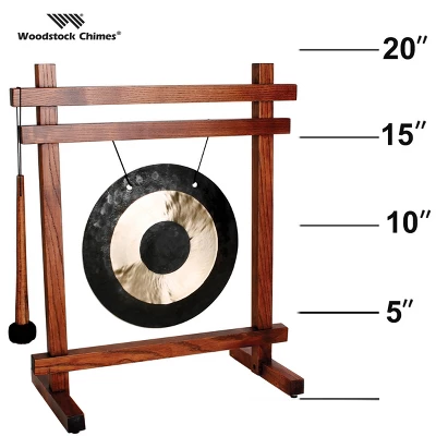 Woodstock Wind Chimes Signature Collection, Woodstock Table Gong 19'' Brass Wind Gong WTG 4 Woodstock Wind Chimes Signature Collection, Woodstock Table Gong 19'' Brass Wind Gong WTG - Image 2