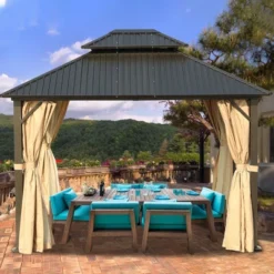 Aoodor Hardtop Gazebo Outdoor Tent Shelter Canopy 10' X 12' With Netting -Sunnydaze Decor Store GUEST 42796295 0db9 4898 a527 d60a910c2038