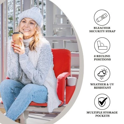 Emma And Oliver Portable Heated Reclining Stadium Chair With Armrests, Heated Padded Back & Heated Seat With Dual Storage Pockets And Backpack Straps 11 Emma And Oliver Portable Heated Reclining Stadium Chair With Armrests, Heated Padded Back & Heated Seat With Dual Storage Pockets And Backpack Straps - Image 9