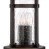 Minka Lavery Industrial Outdoor Post Light Fixture Oil Rubbed Bronze 20 1/4" Seeded Glass For Exterior Barn Deck House Porch Patio