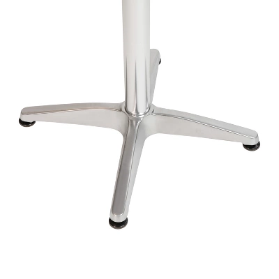 Emma And Oliver Indoor/Outdoor 23.5"H Aluminum Round Bar Height Table With Cross Base 7 Emma And Oliver Indoor/Outdoor 23.5"H Aluminum Round Bar Height Table With Cross Base - Image 5