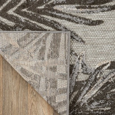 World Rug Gallery Floral Leaves Indoor/Outdoor Area Rug 5 World Rug Gallery Floral Leaves Indoor/Outdoor Area Rug - Image 3