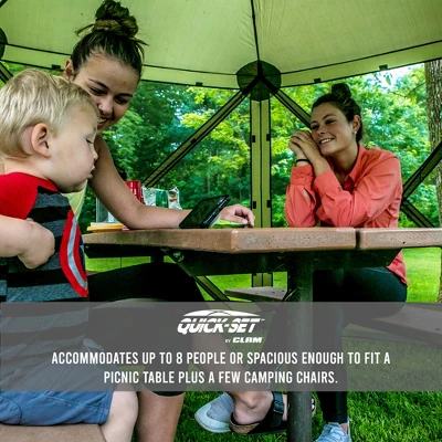 Clam Quick-Set Portable Pop-Up Camping Gazebo Screen Tent With Canopy Shelter With Ground Stakes And Carry Bag 6 Clam Quick-Set Portable Pop-Up Camping Gazebo Screen Tent With Canopy Shelter With Ground Stakes And Carry Bag - Image 4