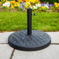 Rashida Round Lattice Weave Umbrella Stand - Saracina Home -Sunnydaze Decor Store GUEST 441a417b d165 4a85 8050 b85d52c0231e