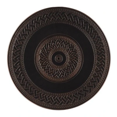 5pc Outdoor Dining Set With 34" Aluminum Round Weave Design Fire Table, Deep Seating Swivel Rocking Chairs & Covers - Oakland Living 6 5pc Outdoor Dining Set With 34" Aluminum Round Weave Design Fire Table, Deep Seating Swivel Rocking Chairs & Covers - Oakland Living - Image 4