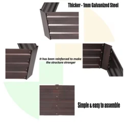 LuxenHome Brown Metal Rectangular 6x3ft Garden Bed -Sunnydaze Decor Store GUEST 453230fc 8d1b 47a8 a1c8 d87178a5d524