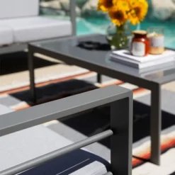 Patio Aluminum Outdoor Loveseat, Patio Sofa Couch Chair With Cushions (Grey) -Sunnydaze Decor Store GUEST 456a35d2 7c53 4dba 920a 17cb414077b5