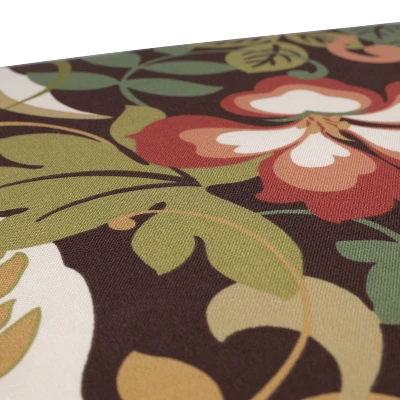 Outdoor Wicker Bench/Loveseat/Swing Cushion - Brown/Green Floral - Pillow Perfect 3 Outdoor Wicker Bench/Loveseat/Swing Cushion - Brown/Green Floral - Pillow Perfect