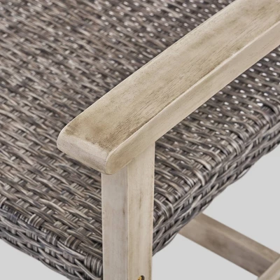 Hampton 5pc Wood & Wicker Club Chair Set With Fire Pit - Christopher Knight Home 5 Hampton 5pc Wood & Wicker Club Chair Set With Fire Pit - Christopher Knight Home - Image 3