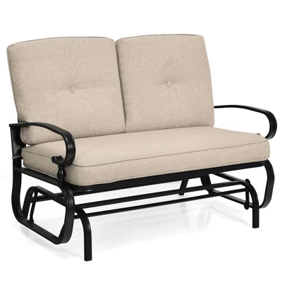 Costway 2-Person Outdoor Swing Glider Chair Bench Loveseat Cushioned Sofa 5 Costway 2-Person Outdoor Swing Glider Chair Bench Loveseat Cushioned Sofa - Image 3