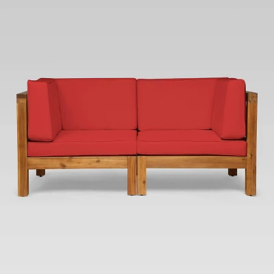 Brava 2pc Acacia Modular Loveseat - Christopher Knight Home 7 Brava 2pc Acacia Modular Loveseat - Christopher Knight Home - Image 5