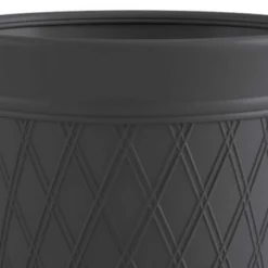 Suncast 14" X 12" Round Resin Decorative Weatherproof Outdoor Hideaway Standard Garden Hose Storage Pot With Drainage Holes, Gray