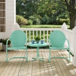 Griffith 3pc Outdoor Conversation Set - Aqua - Crosley 11 Griffith 3pc Outdoor Conversation Set - Aqua - Crosley -Sunnydaze Decor Store GUEST 46058348 dd55 4d2d 9d98 5d27d8e6cb8e