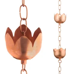 Marrgon Copper Rain Chain With Tulip Style Cups For Gutter Downspout Replacement -Sunnydaze Decor Store GUEST 4625f2b8 10a6 4cd3 baee eee8732ae20d