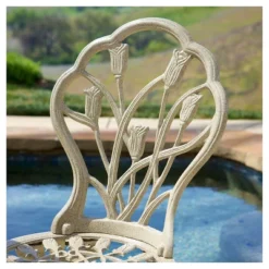 Nassau 3pc Cast Aluminum Patio Bistro Set - Sand - Christopher Knight Home 8 Nassau 3pc Cast Aluminum Patio Bistro Set - Sand - Christopher Knight Home -Sunnydaze Decor Store GUEST 463c3996 8ffc 40fb aaad 56f63fbc395a