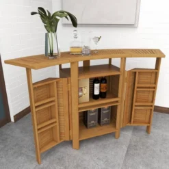 Patio Bar Table Teak - Olivia & May -Sunnydaze Decor Store GUEST 4690d246 4d16 4282 a07f 13768f4be0a1