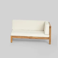 Oana 4pc Acacia Wood Patio Sectional Chat Set W/ Cushions - Christopher Knight Home -Sunnydaze Decor Store GUEST 473d1a9e 7a67 454c b2fe 003ee6a9070f