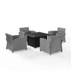 Bradenton 5pc Wicker Conversation Set With Fire Table - Gray - Crosley 19 Bradenton 5pc Wicker Conversation Set With Fire Table - Gray - Crosley -Sunnydaze Decor Store GUEST 478112d7 cfe2 4ee4 bf11 4cca7ccdfee6