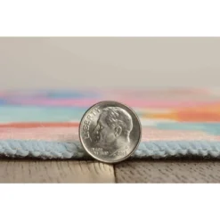 Padgett Washable Outdoor Rug Aqua Blue/Orange - Linon -Sunnydaze Decor Store GUEST 478d0c97 17da 444c a2f5 3a3cf03f7d88