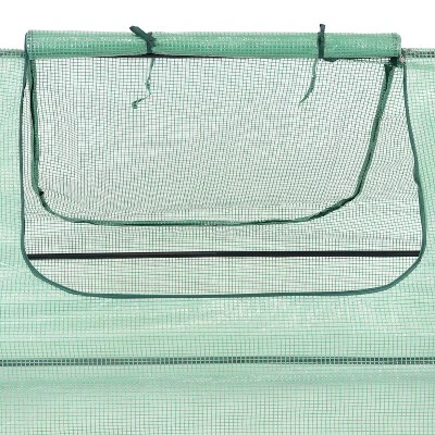 Sunnydaze Decor Sunnydaze Mini Greenhouse With 2 Zippered Side Doors - Green 4 Sunnydaze Decor Sunnydaze Mini Greenhouse With 2 Zippered Side Doors - Green - Image 2