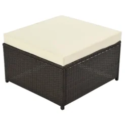 9pc Wicker Patio Sectional Seating Set With Cushions - Beige - GODEER -Sunnydaze Decor Store GUEST 47c6b8da 5b62 4192 a7b8 5dbf90743c1d