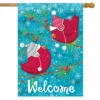Portly Winter Birds House Flag Welcome Knit Hats 28" X 40" Briarwood Lane -Sunnydaze Decor Store GUEST 4810eacc fab8 4dab 9626 a52203048177