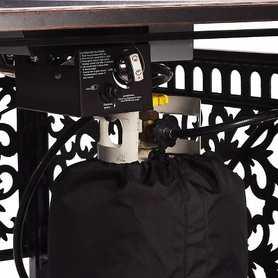 5pc Outdoor Dining Set With 48" Rectangle Fire Table, Deep Seating Swivel Rocking Chairs, Wind Blocker Lid & Fabric Covers - Oakland Living 11 5pc Outdoor Dining Set With 48" Rectangle Fire Table, Deep Seating Swivel Rocking Chairs, Wind Blocker Lid & Fabric Covers - Oakland Living - Image 9