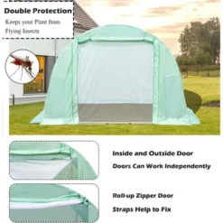 Aoodor Large Walk-in Green House With Zippered Screen Doors -Sunnydaze Decor Store GUEST 4904e323 4aab 4540 a6f7 f79b3801c0f4