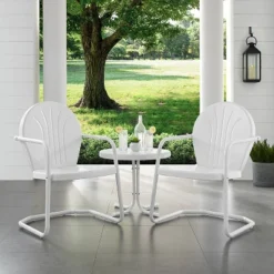 Griffith 3pc Outdoor Conversation Set - White - Crosley