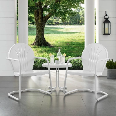 Griffith 3pc Outdoor Conversation Set - White - Crosley 3 Griffith 3pc Outdoor Conversation Set - White - Crosley