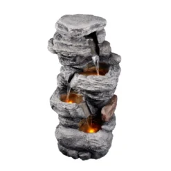 Teamson Home 39.37" Outdoor Faux Stone 4-Tier Water Fountain With LED, Gray 20 Teamson Home 39.37" Outdoor Faux Stone 4-Tier Water Fountain With LED, Gray -Sunnydaze Decor Store GUEST 495cc8a8 b86f 474d 9ef5 a0fd9308dc15