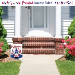 Big Dot Of Happiness Patriotic Gnomes - Outdoor Home Decorations - Double-Sided Holiday Gnome Party Garden Flag - 12 X 15.25 Inches