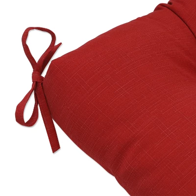 60" X 18" Outdoor/Indoor Tufted Bench/Swing Cushion Splash Flame Red - Pillow Perfect 4 60" X 18" Outdoor/Indoor Tufted Bench/Swing Cushion Splash Flame Red - Pillow Perfect - Image 2