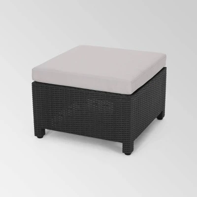 Waverly 5pc Faux Wicker Chat Set Dark Gray/Gray - Christopher Knight Home 6 Waverly 5pc Faux Wicker Chat Set Dark Gray/Gray - Christopher Knight Home - Image 4