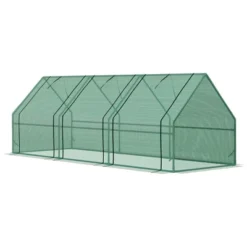 Outsunny 9' L X 3' W X 3' H Mini Greenhouse Portable Hot House With Large Zipper Doors & Water/UV PE Cover For Outdoor And Garden, Green 10 Outsunny 9' L X 3' W X 3' H Mini Greenhouse Portable Hot House With Large Zipper Doors & Water/UV PE Cover For Outdoor And Garden, Green -Sunnydaze Decor Store GUEST 499c0337 e9c2 4b23 b47c 04c4ce4691b6
