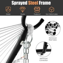 Costway 2-Person Hammock Stand Heavy-Duty Frame Storage Bag Included 450 LBS Capacity -Sunnydaze Decor Store GUEST 49cc8c17 e0c0 470f 9383 c78b81471e83