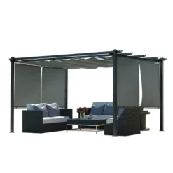 Aoodor 10 X 13 Ft Outdoor Pergola With Retractable Canopy, Aluminum Frame, 4 Pieces Patio Sun Shade Shelter For Backyard, Deck -Sunnydaze Decor Store GUEST 49dea054 d4d8 46cb a551 5ce99f3b6310