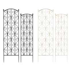 Garden Trellis - Set Of 2 Metal Panels With Decorative Scrolls - Fencing For Climbing Vines, Roses, Potted Plants, And Flowers By Pure Garden (Black) -Sunnydaze Decor Store GUEST 4a4843e7 04a3 45e0 bb02 e8797cfe41af