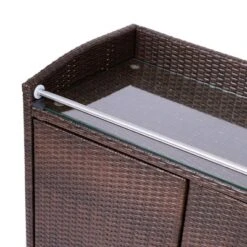 Teamson Home 39.5" Veronica Rolling Outdoor PE Rattan Bar Cart With Storage, Brown -Sunnydaze Decor Store GUEST 4a58676f d243 4d13 9896 72340c336009