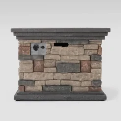 Ariel 5pc Wicker Rocking Chairs And Fire Pit Set - Dark Brown/Beige - Christopher Knight Home -Sunnydaze Decor Store GUEST 4ab29f81 574e 405a 9f4e 4941cab305b2