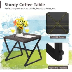 Costway 3PCS Patio Rattan Wicker Rocking Chairs Table Bistro Set Cushioned Rocker Garden -Sunnydaze Decor Store GUEST 4adb7de7 8bb2 4c96 9e5a b7da47186322